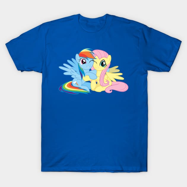 Fluttershy and Rainbow Dash - Flutterdash T-Shirt by Rutger_J